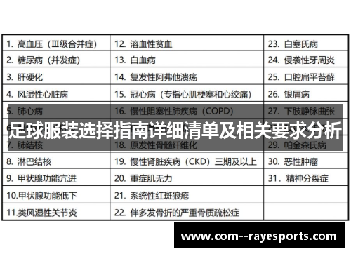 足球服装选择指南详细清单及相关要求分析 足球服装选择指南详细清单及相关要求分析